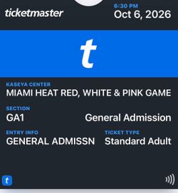 Miami Heat ticket