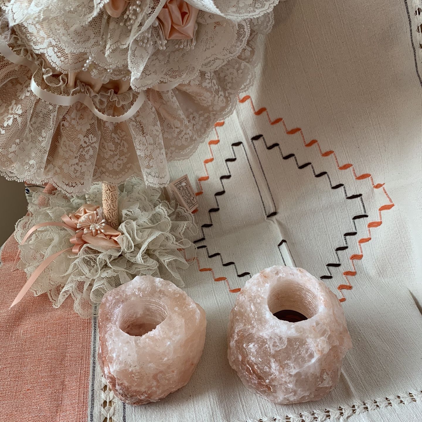 2 Pink Candle Holders