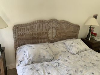 King Vintage Wicker Head Board 