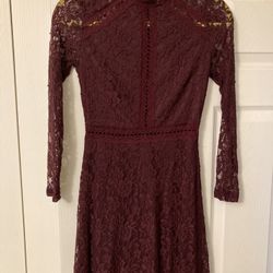 Charlotte Russe Burgundy Lace Dress, Size S - 
