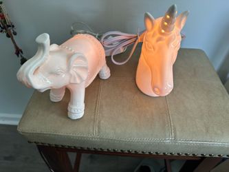 Animals white porcelain night lamps