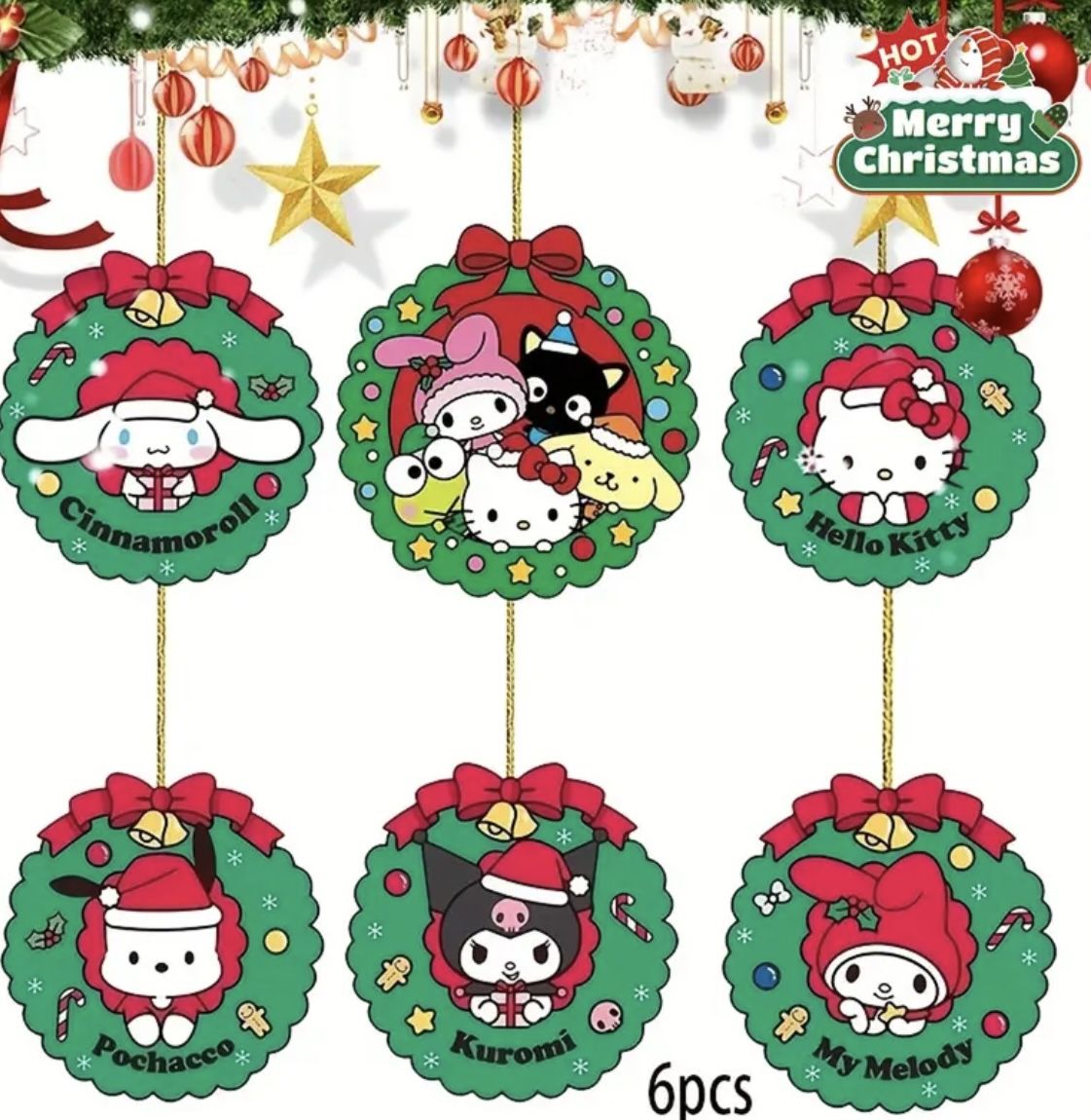 6pc Hello Kitty Ornament Set!