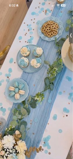 Artificial eucalyptus garland table setting