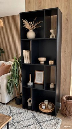 AFW 74in 4-Shelf Heavy Duty Black Bookshelf