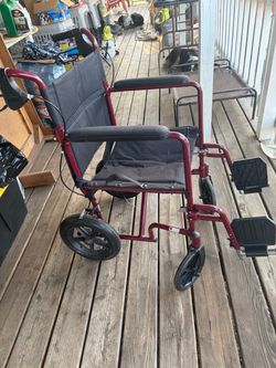Folding Transport Wheelchair with Footrests