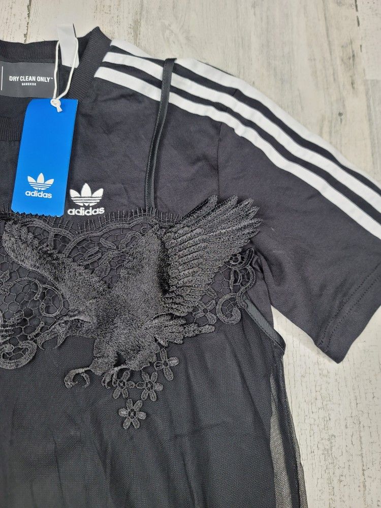 knee length dresses for ladies ADIDAS white cotton women's lace cali t-shirt