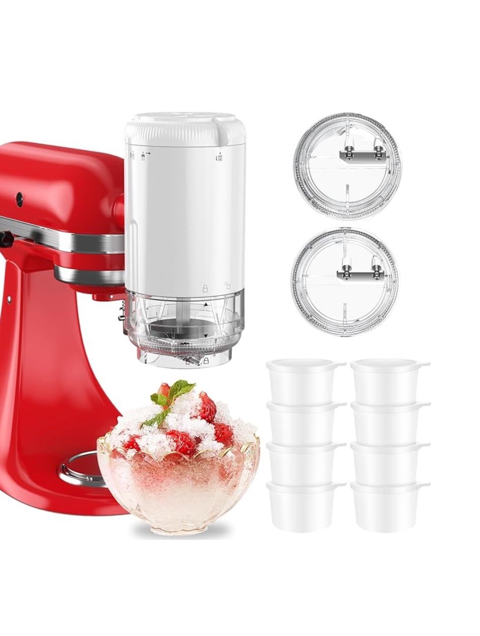 Shaved Ice Attachment for KitchenAid Stand Mixers with 8 Ice Molds NEW!!