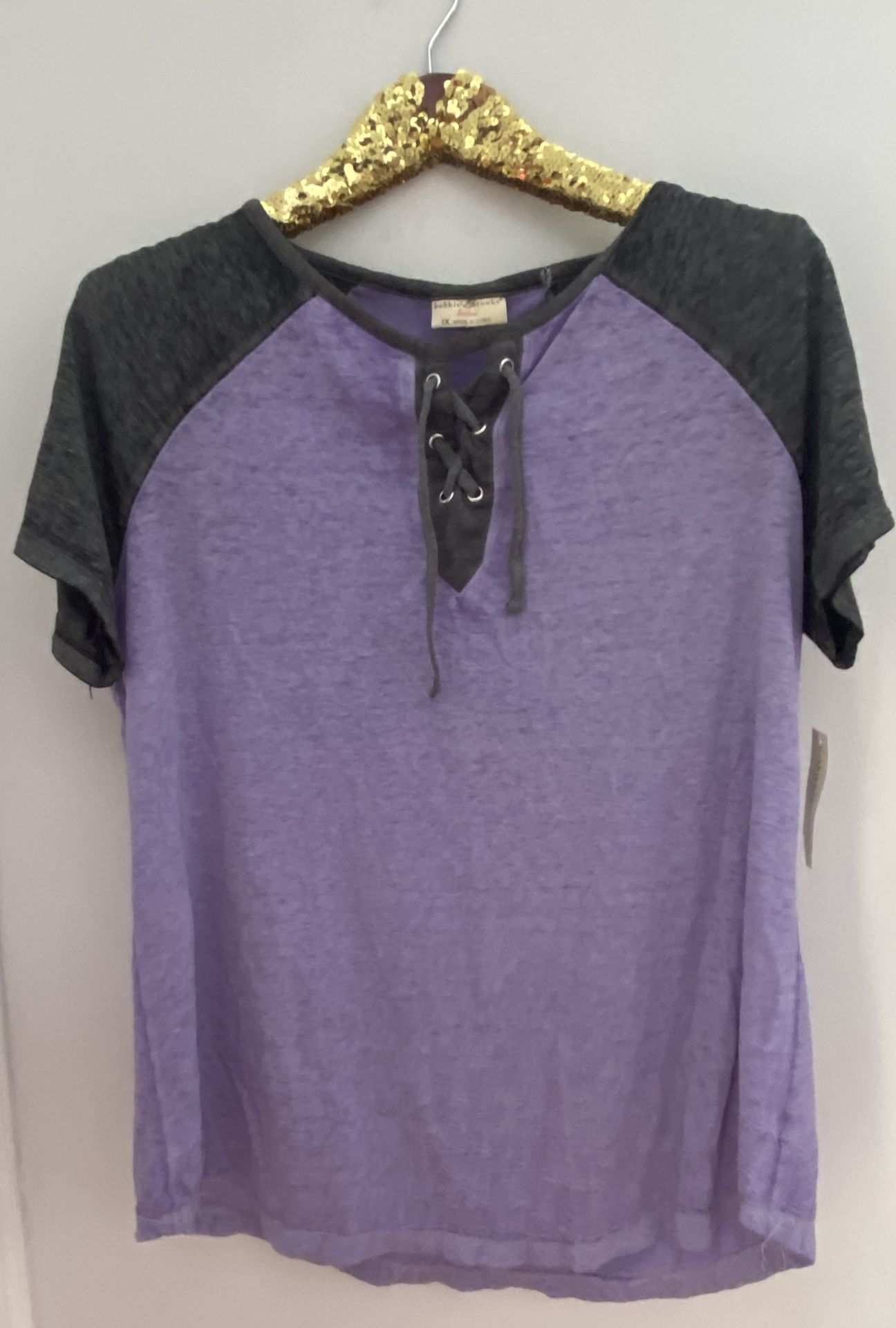 Women’s Violet and Grey Top Size 1X, Brand NEW
