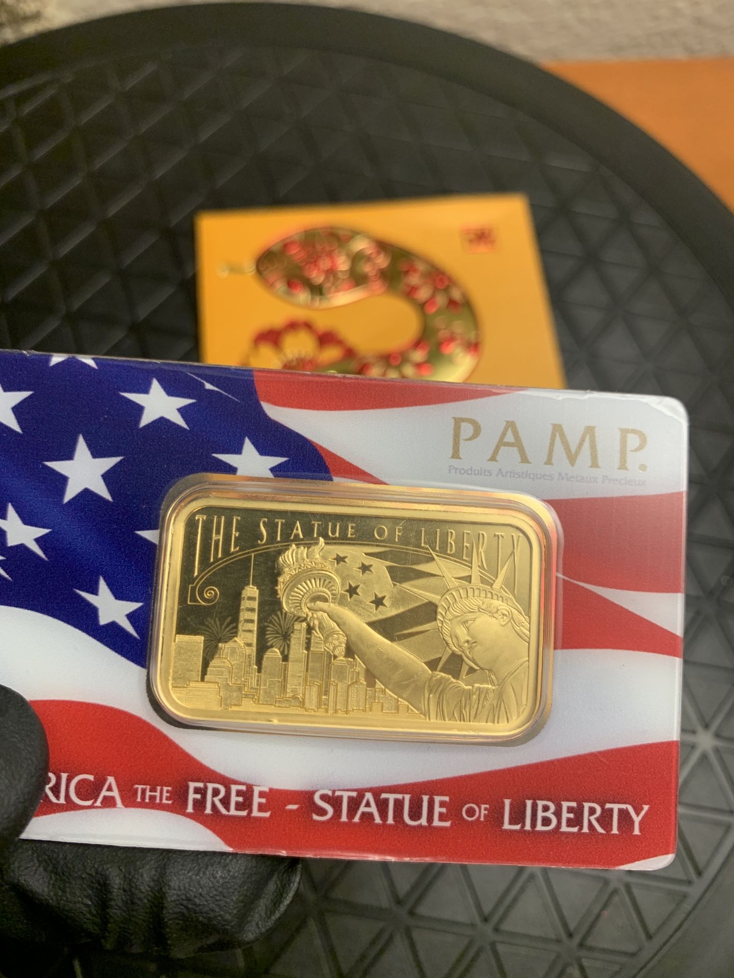 1oz Gold Bar - Pamp (Statue Of Liberty)