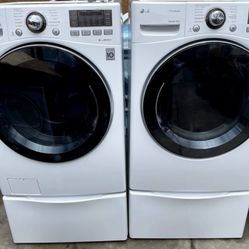 LG.  WASHER AND GAS DRYER 