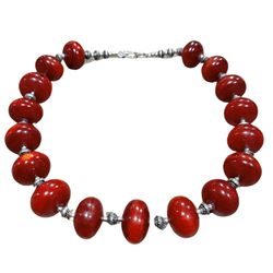 African Maroon Amber Necklace (17  Beads)-African Goddess