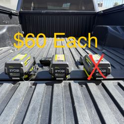RYOBI 40V 4ah Battery & Charger Combo Kit **2 Available, $60 Each**