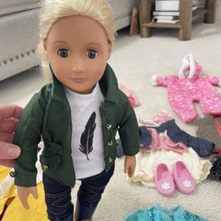 Doll with clothes and accessories
