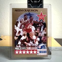1990 NBA Hoops Akeem Olajuwon #23 All-Star Houston Rockets Card