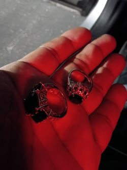 Vintage Black Opal On Silver Women's Rings