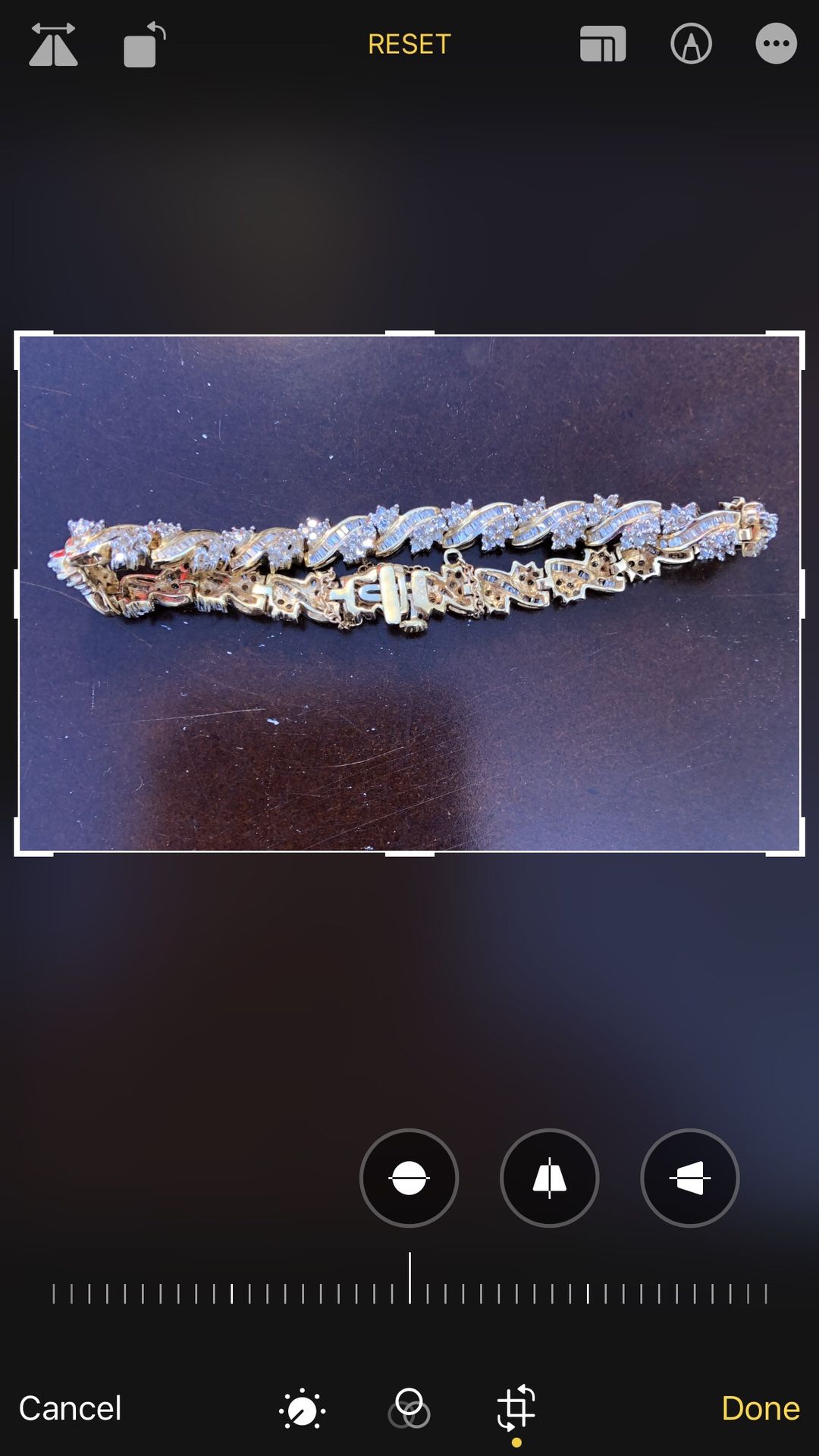 Diamond and Yellow Gold Tennis Bracelet 