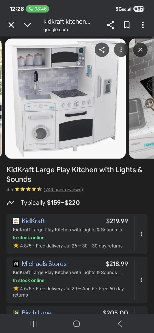 Kidkraft Corner Kitchen Play Set With Lights