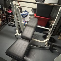 Weight Bench And  weights 