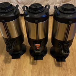 Wilbur Curtis ThermoPro 1.5 Gallon Stainless Vacuum Servers with stands