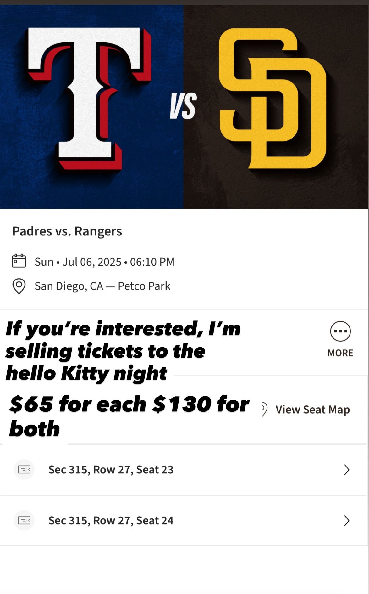 Padres Hello Kitty Event (SOLD OUT )