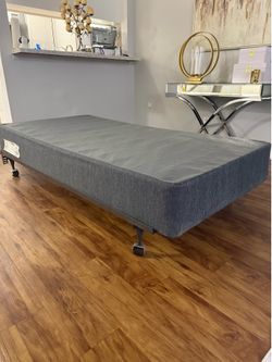 Twin Size Box Spring/Foundation + Metal Bed Frame for Sale