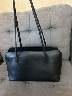 Black leather bag