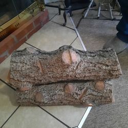 Antique Driftwood Gas Fireplace Log 