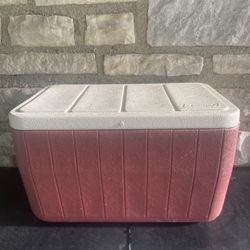 VINTAGE COLEMAN COOLER RETRO RED ICE CHEST POLYLITE 34–$15 