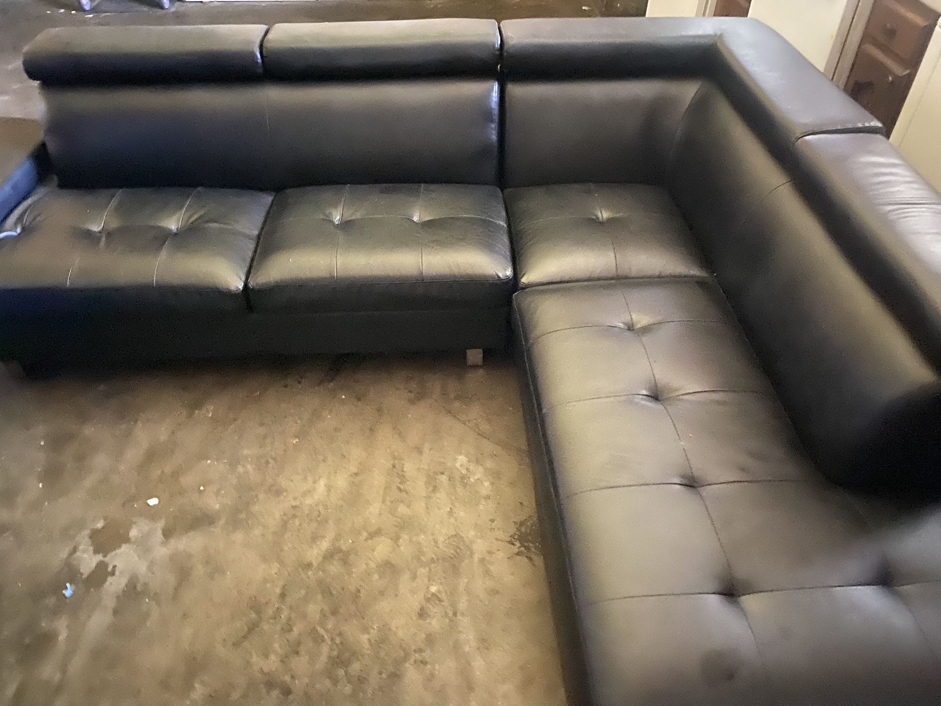 Black Leather Sectional Couch
