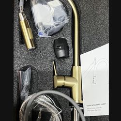 Touch Kitchen Sink Faucet Pull Down Sprayer Single Hole Mixer Tap Brushed Gold K9