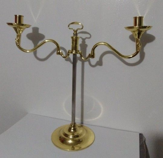 VINTAGE BALDWIN BRASS SWING ARM ADJUSTABLE CANDELABRA 17"×7"