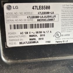LG 47” Flat Screen TV