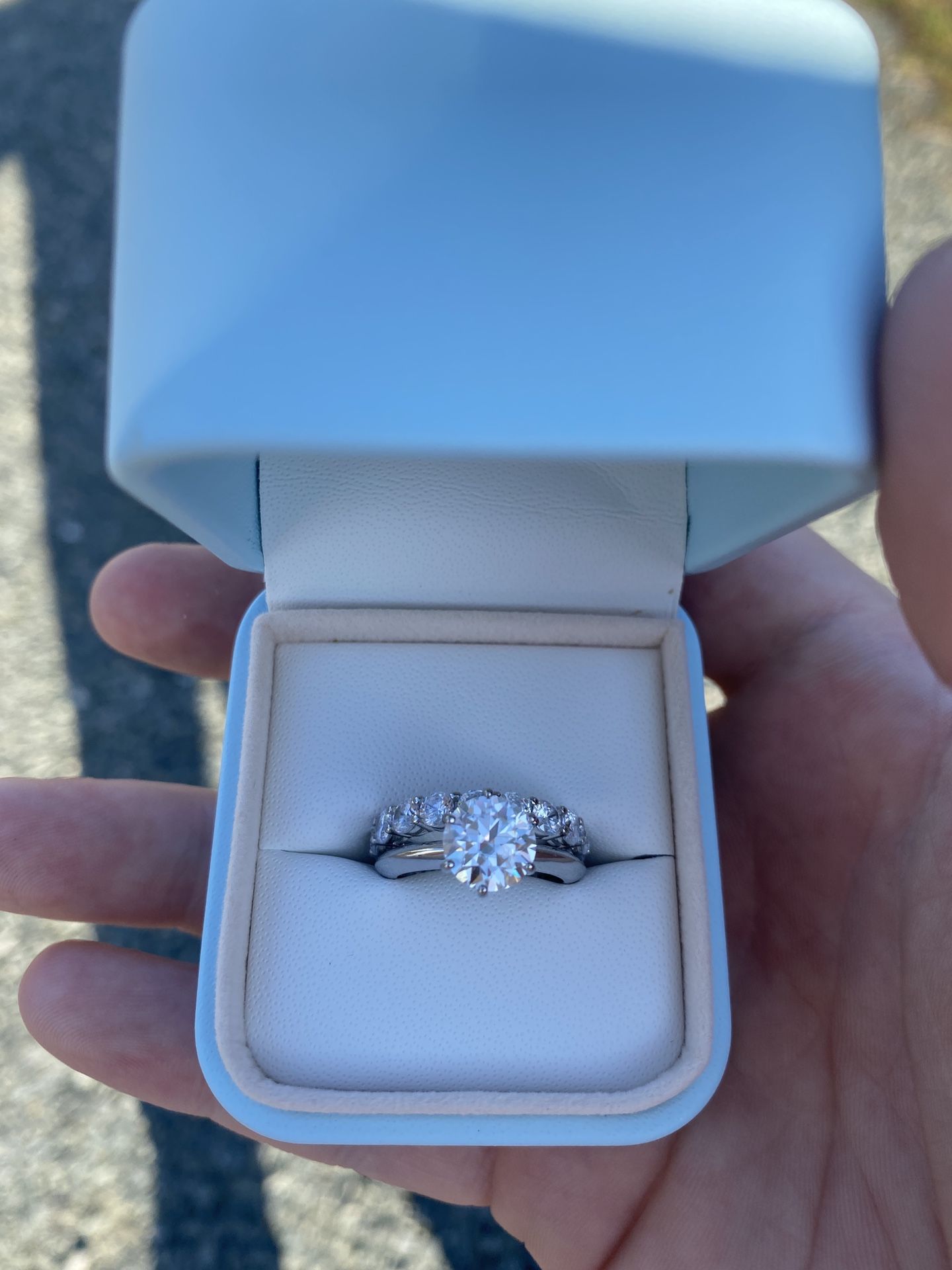 Moissanite Diamond Engagement Ring Wedding Set