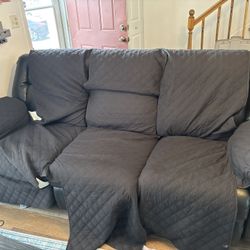 Brown leather couch