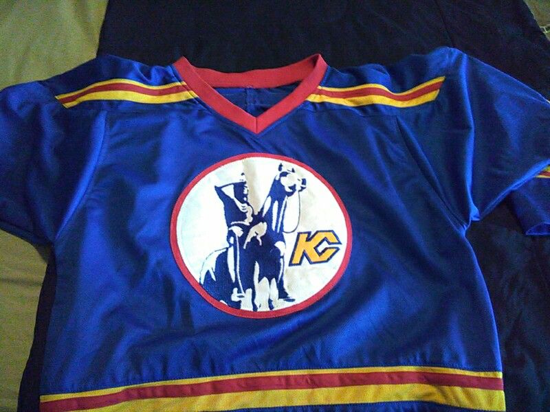 New Kansas city scouts hockey jersey all numbers and letters are sewn on excellent condition size large