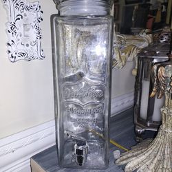 Glass Drink Dispenser 12" 1/2 Tall And 4" Wide, PICK UP IN EAST ORLANDO NO HOLDS And NO DELIVERY 