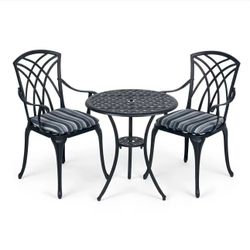 EKTA 3-PIECE OUTDOOR BISTRO SET FOR PATIO, MULTIPLE COLORS ZB