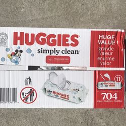 Huggies Simply Clean 704 Wipes 
