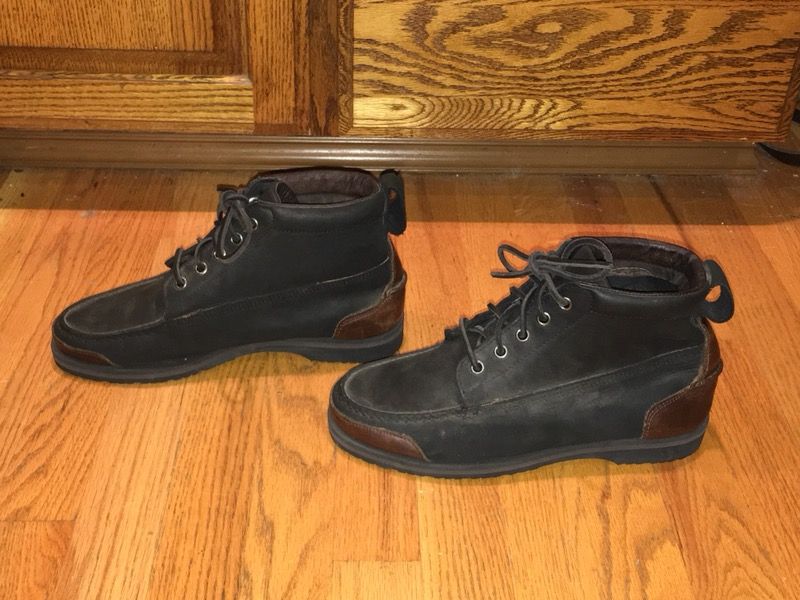 RJ COLT MEN'S BLACK LEATHER LACE UP CASUAL CHUKKA ANKLE BOOTS SIZE 9 M