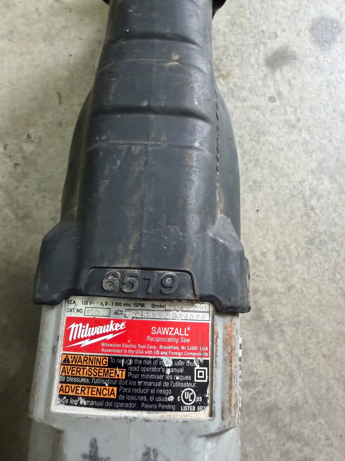 Milwaukee sawzall corded
