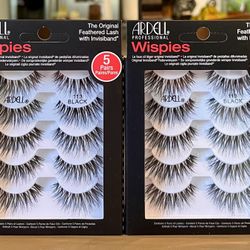 2 Boxes Ardel Professional Wispies 113 Feathered Black Lashes W/invisiband 5 Pack