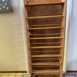 Tall Wooden DVD / Media Storage Shelf – ~5 ft Tall