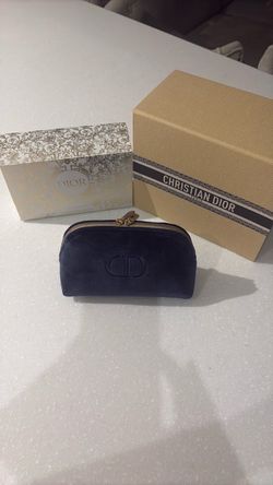 Christian Dior Navy Velvet Cosmetic Pouch