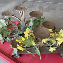 2 Decorative Metal Candle Holders