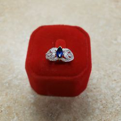 10k Yellow Gold Sapphire And Diamond Ring
