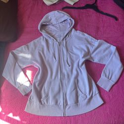 Time and trll Light purple zip up hoodie SIZE: L