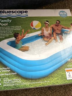 Brand New Bluescape 10ft Inflatable Family Pool – Unopened Box + Repair Patch