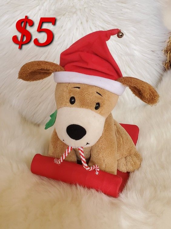 Animated Christmas Puppy On a Sleigh  Toy 🛷🐶🎅♥️