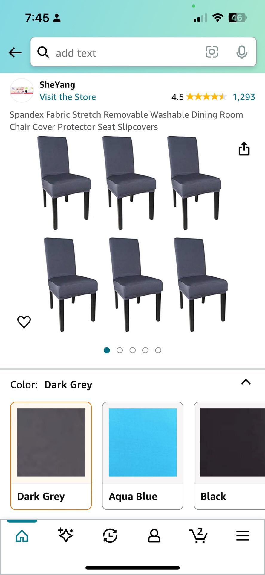 Chairs Cover Grey 6pcs