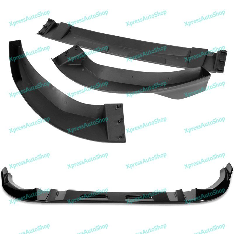 For 2018-2021 BMW X3 X4 G01 G02 M-Sport Painted Glossy Black Front Bumper Lip Spoiler -(2-PU-358-PBK